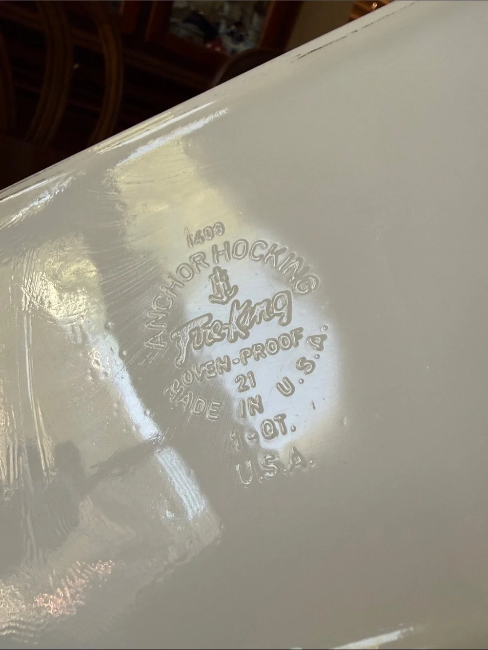 VTG Anchor Hocking Fire King #1409 milk glass backing loaf pan dish classic 1qt